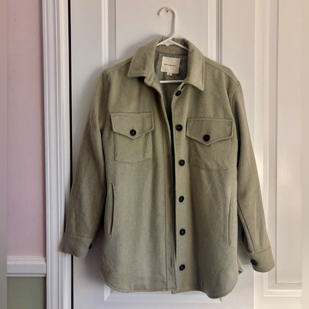 Thread and Supply Sage Green Button Up Jacket